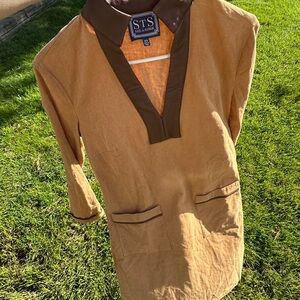 Sail to Sable Brown and Tan Long Sleeve Dress